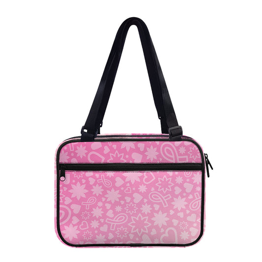Cute Pink Breast Cancer Pattern Print Double Strap Bible Bag