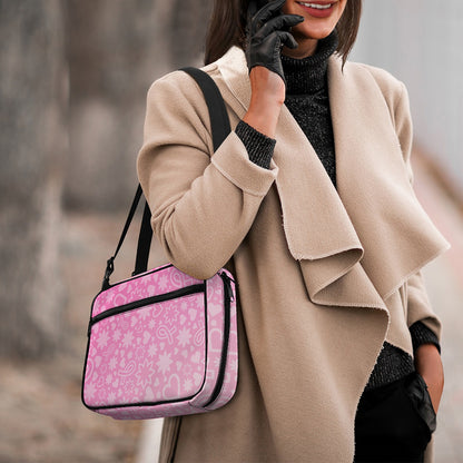 Cute Pink Breast Cancer Pattern Print Double Strap Bible Bag