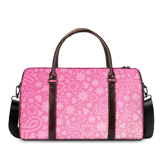Cute Pink Breast Cancer Pattern Print Duffle Bag
