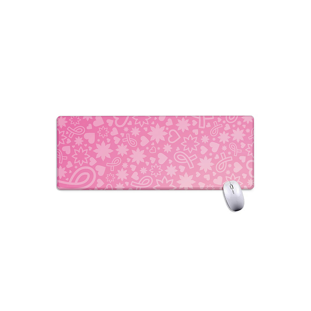 Cute Pink Breast Cancer Pattern Print Extended Mouse Pad
