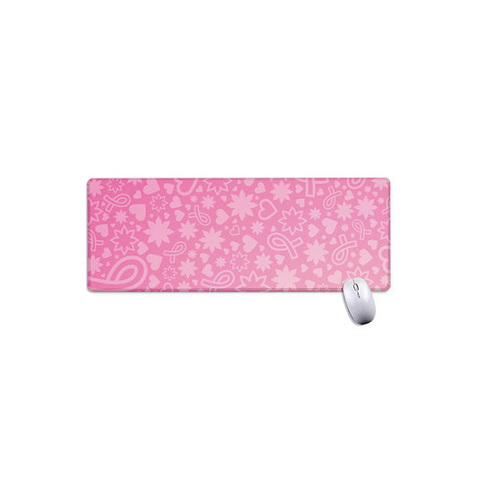 Cute Pink Breast Cancer Pattern Print Extended Mouse Pad