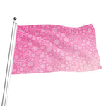 Cute Pink Breast Cancer Pattern Print Flag