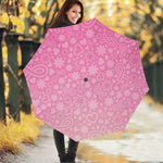Cute Pink Breast Cancer Pattern Print Foldable Umbrella