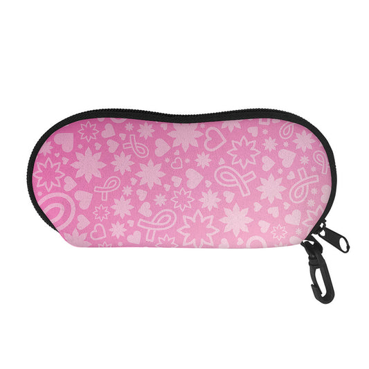 Cute Pink Breast Cancer Pattern Print Glasses Case