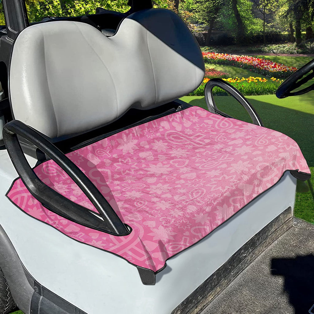Cute Pink Breast Cancer Pattern Print Golf Cart Seat Cover