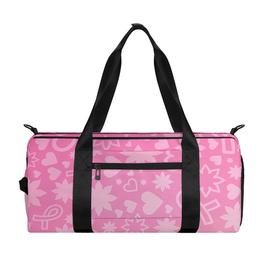 Cute Pink Breast Cancer Pattern Print Gym Bag