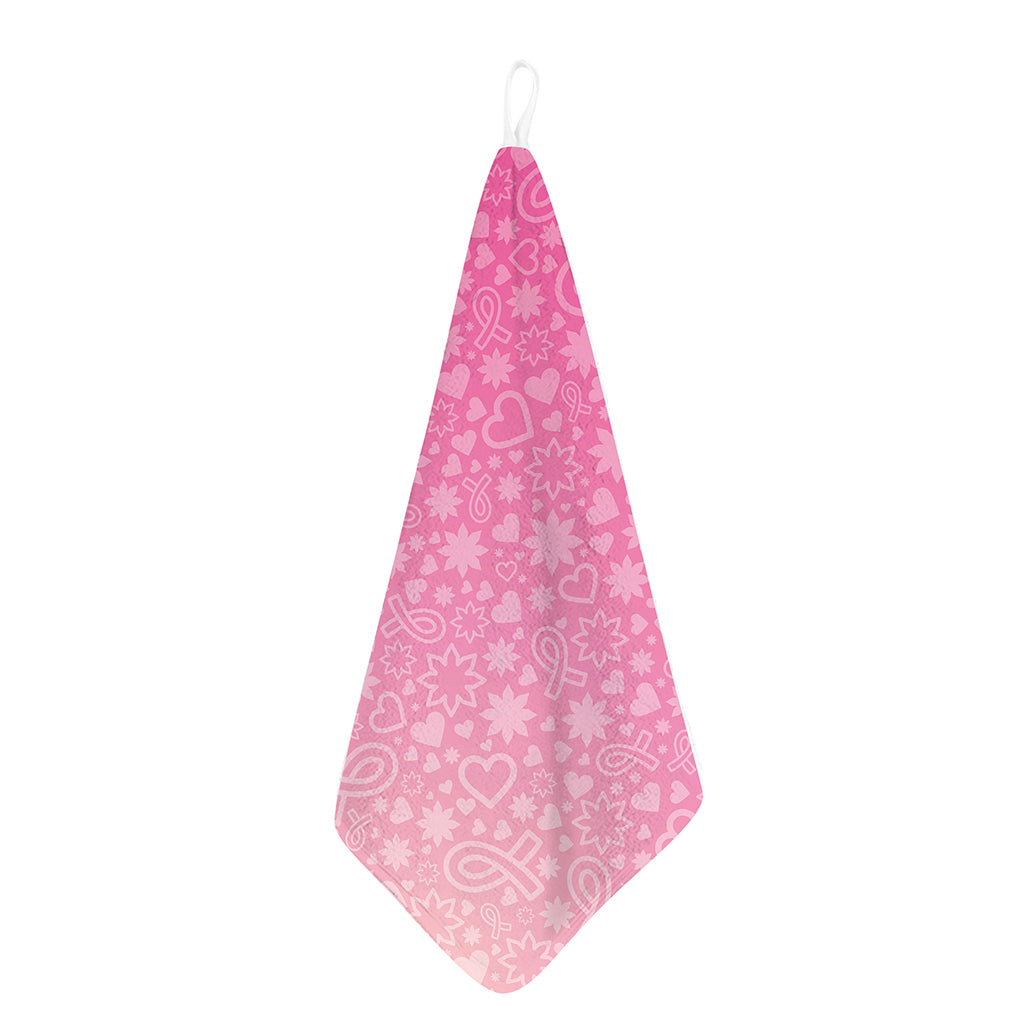 Cute Pink Breast Cancer Pattern Print Hand Towel