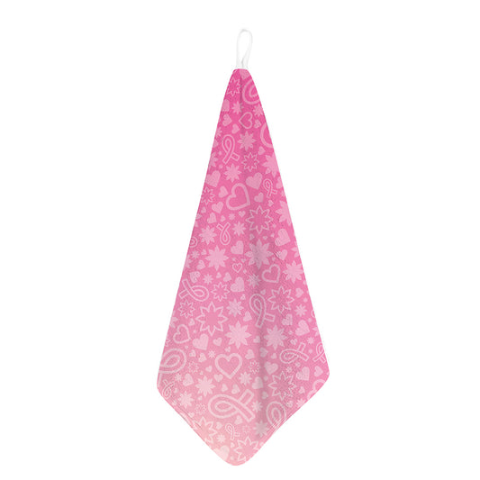 Cute Pink Breast Cancer Pattern Print Hand Towel