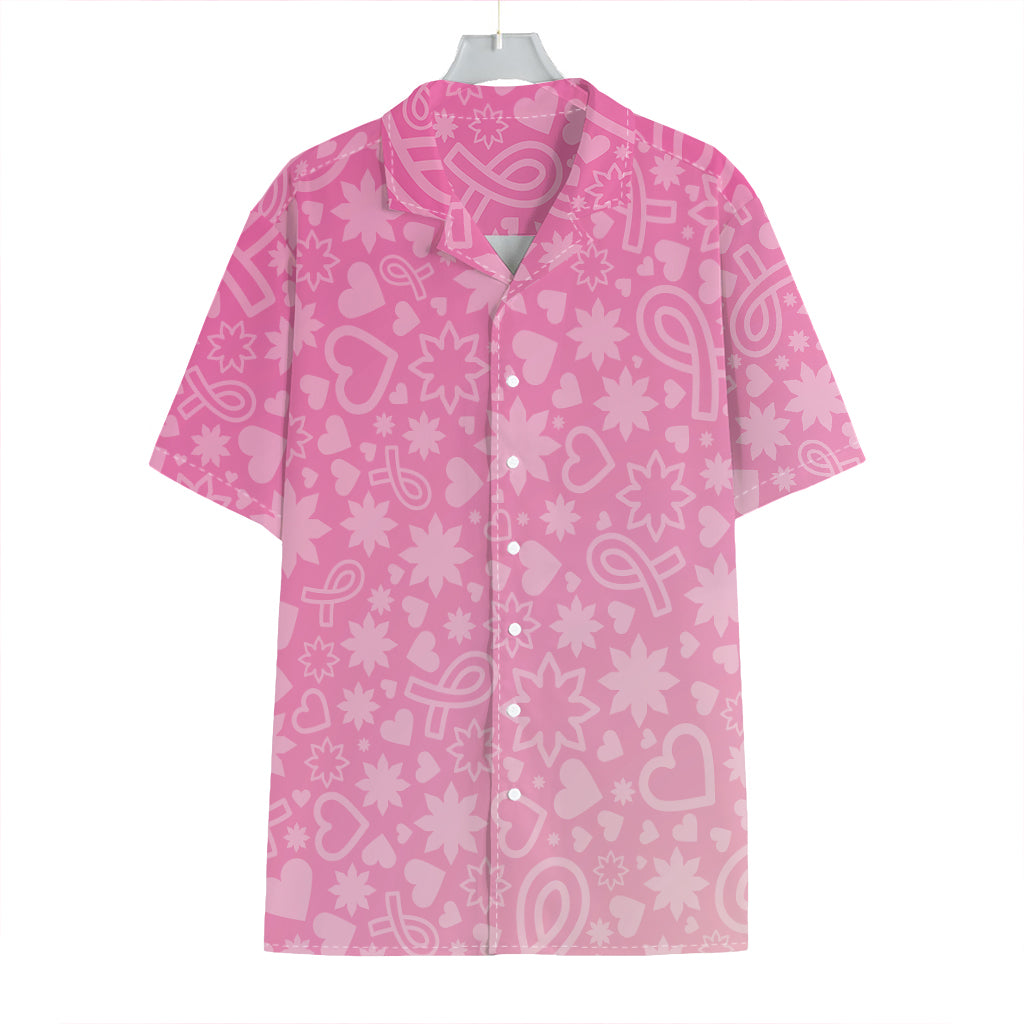 Cute Pink Breast Cancer Pattern Print Hawaiian Shirt