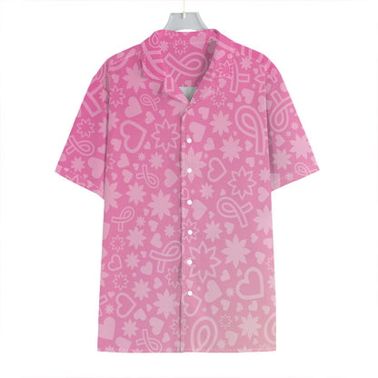 Cute Pink Breast Cancer Pattern Print Hawaiian Shirt
