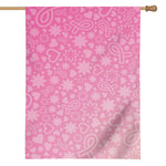 Cute Pink Breast Cancer Pattern Print House Flag