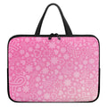 Cute Pink Breast Cancer Pattern Print Laptop Sleeve With Handle