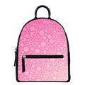 Cute Pink Breast Cancer Pattern Print Leather Backpack