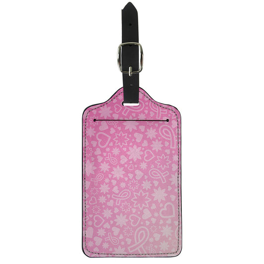Cute Pink Breast Cancer Pattern Print Luggage Tag