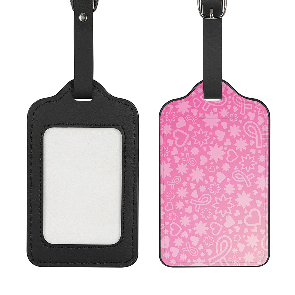 Cute Pink Breast Cancer Pattern Print Luggage Tag