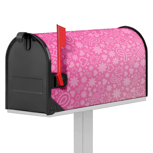 Cute Pink Breast Cancer Pattern Print Mailbox Cover