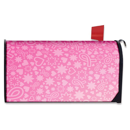 Cute Pink Breast Cancer Pattern Print Mailbox Cover