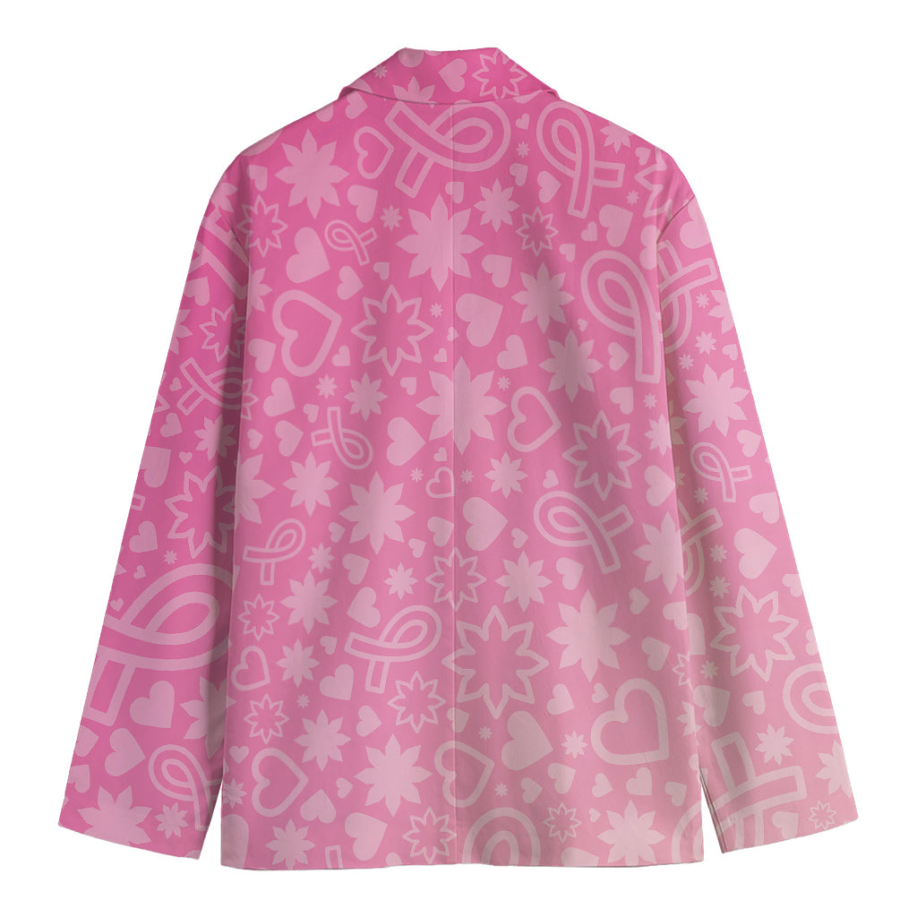 Cute Pink Breast Cancer Pattern Print Men's Blazer