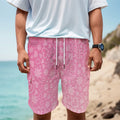 Cute Pink Breast Cancer Pattern Print Men's Cargo Shorts