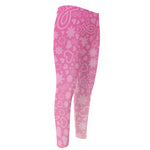 Cute Pink Breast Cancer Pattern Print Men's Compression Pants