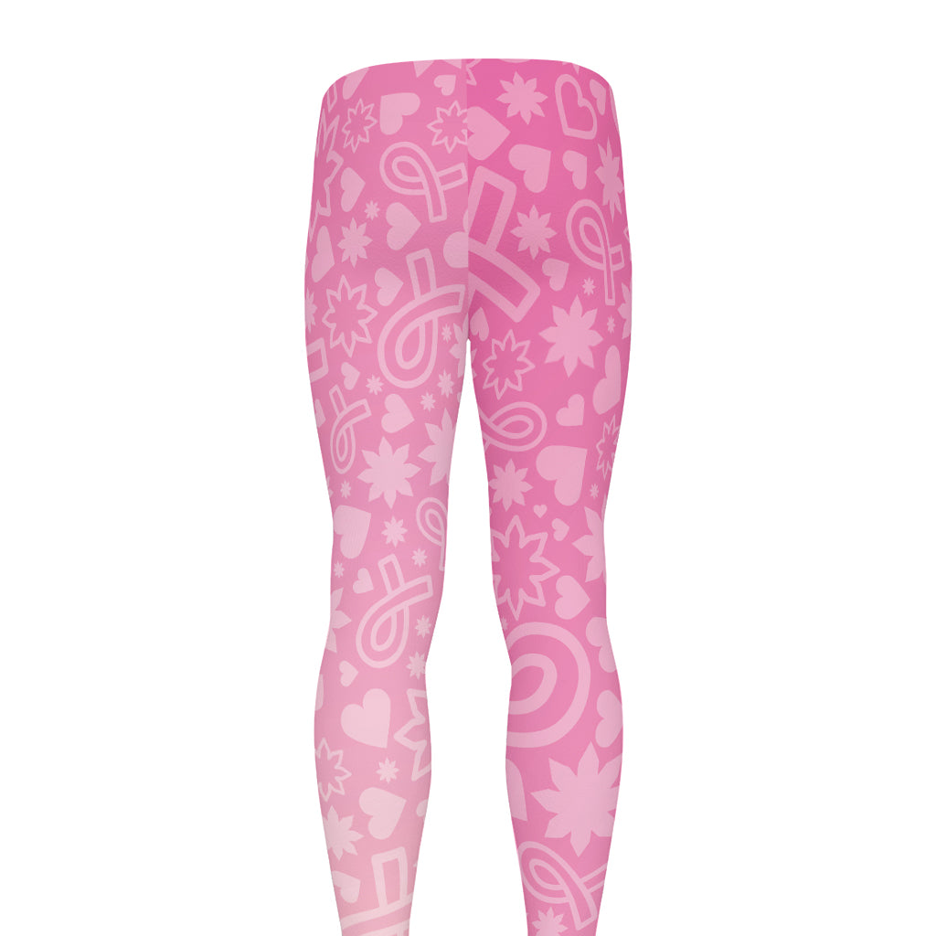 Cute Pink Breast Cancer Pattern Print Men's leggings