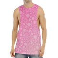 Cute Pink Breast Cancer Pattern Print Men's Muscle Tank Top