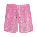 Cute Pink Breast Cancer Pattern Print Men's Athletic Shorts