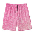 Cute Pink Breast Cancer Pattern Print Men's Swim Trunks