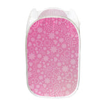Cute Pink Breast Cancer Pattern Print Mesh Laundry Hamper