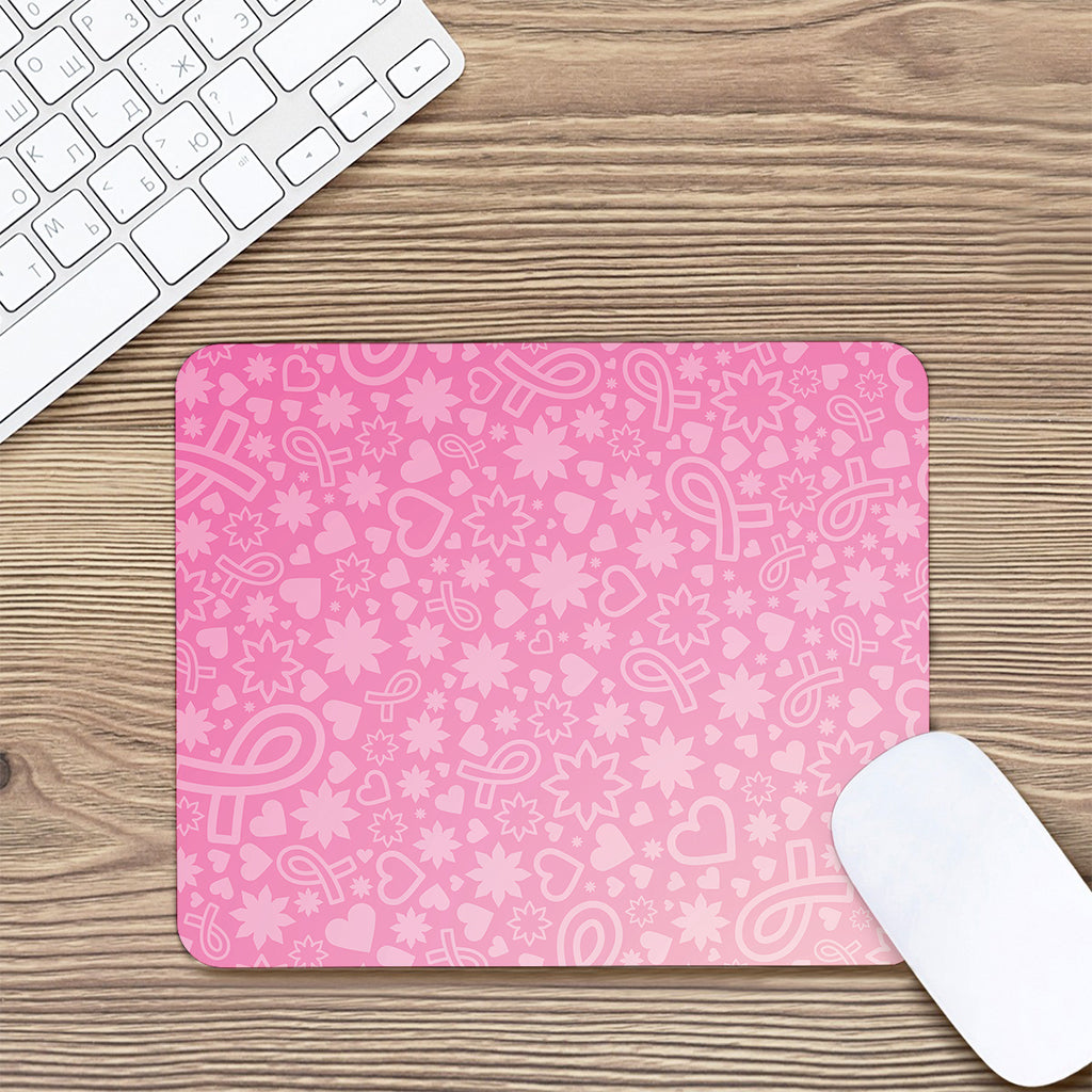 Cute Pink Breast Cancer Pattern Print Mouse Pad
