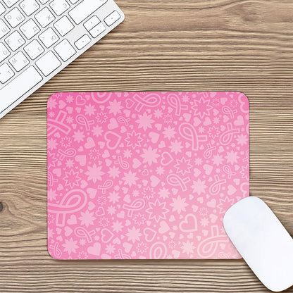 Cute Pink Breast Cancer Pattern Print Mouse Pad