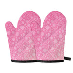 Cute Pink Breast Cancer Pattern Print Oven Mitts