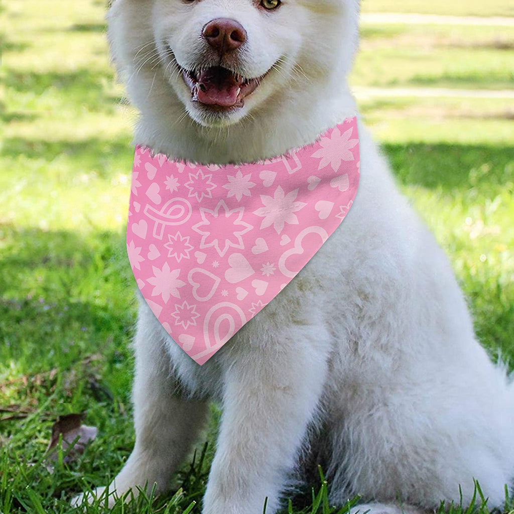 Cute Pink Breast Cancer Pattern Print Over The Collar Dog Bandana