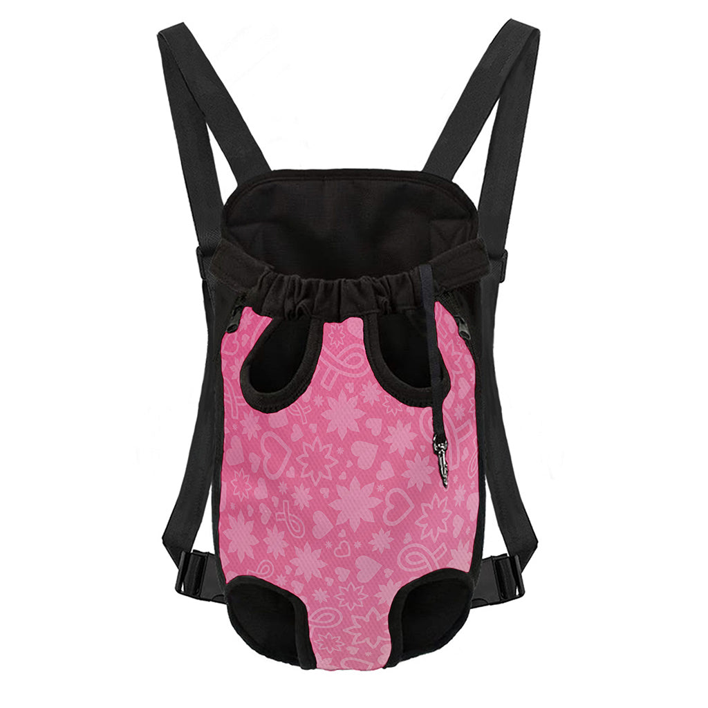 Cute Pink Breast Cancer Pattern Print Pet Carrier Backpack