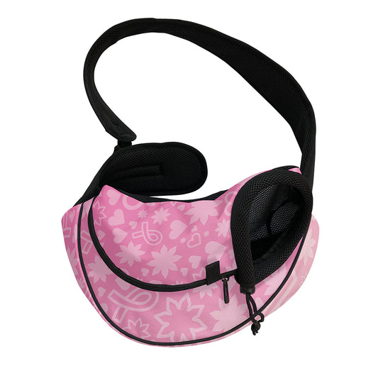 Cute Pink Breast Cancer Pattern Print Pet Sling Carrier
