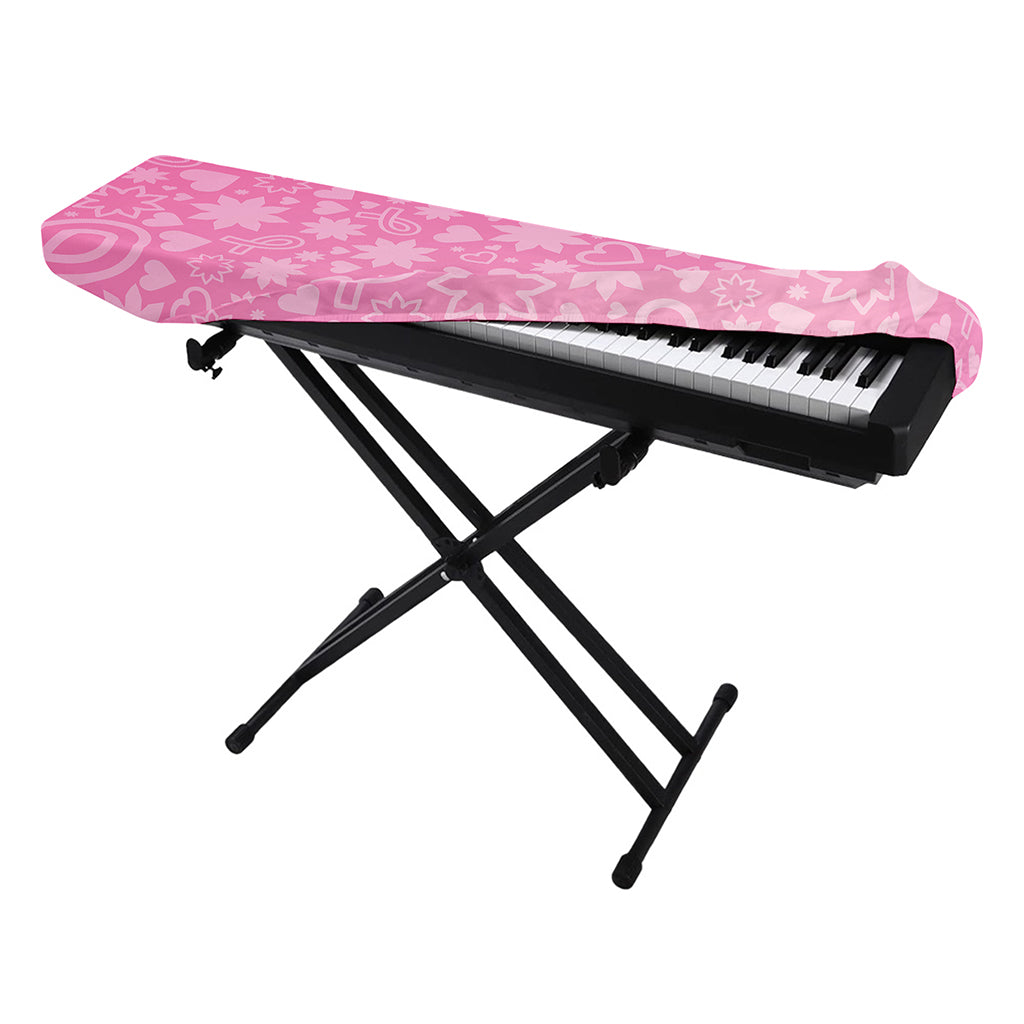 Cute Pink Breast Cancer Pattern Print Piano Keyboard Cover
