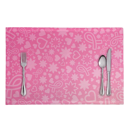 Cute Pink Breast Cancer Pattern Print Placemat