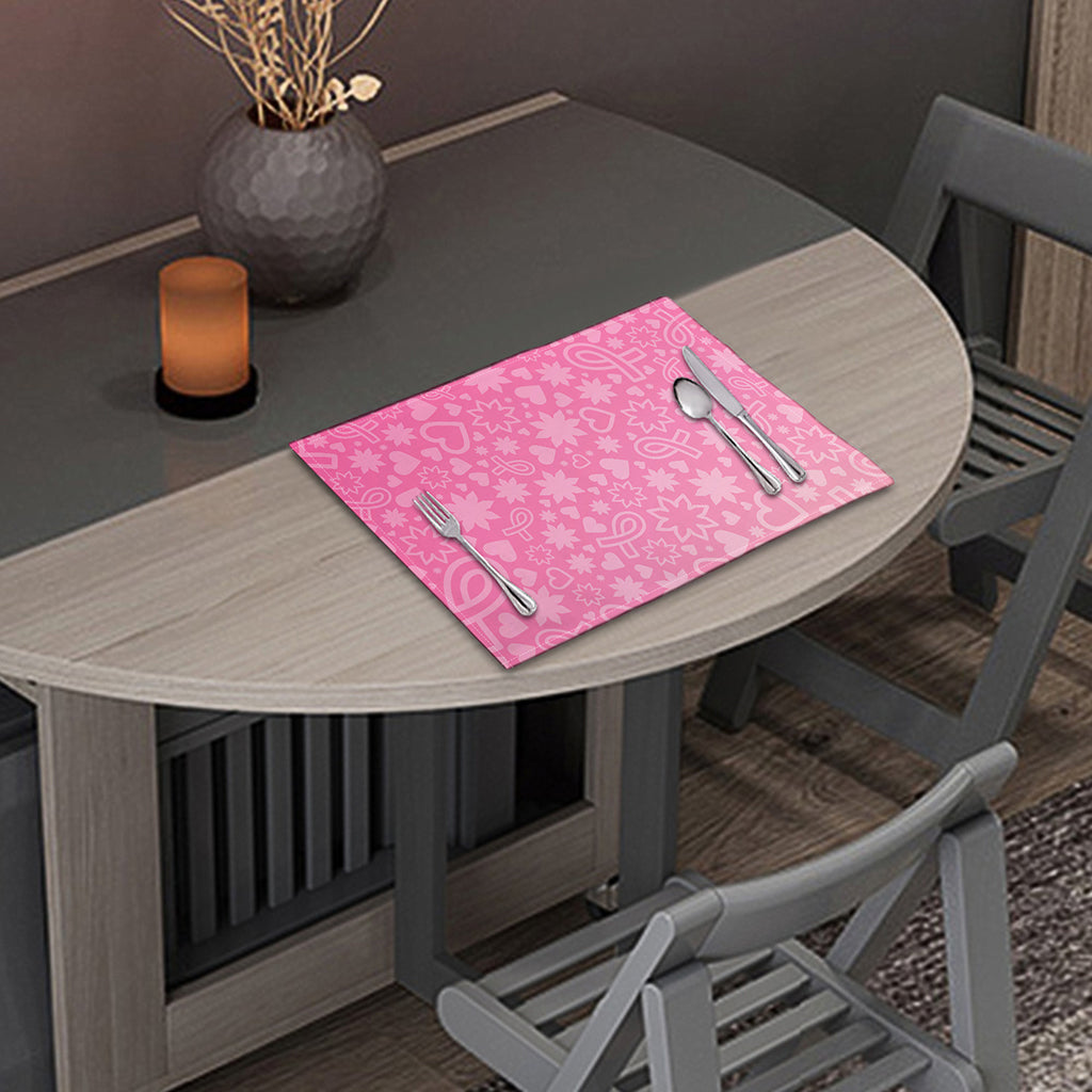 Cute Pink Breast Cancer Pattern Print Placemat