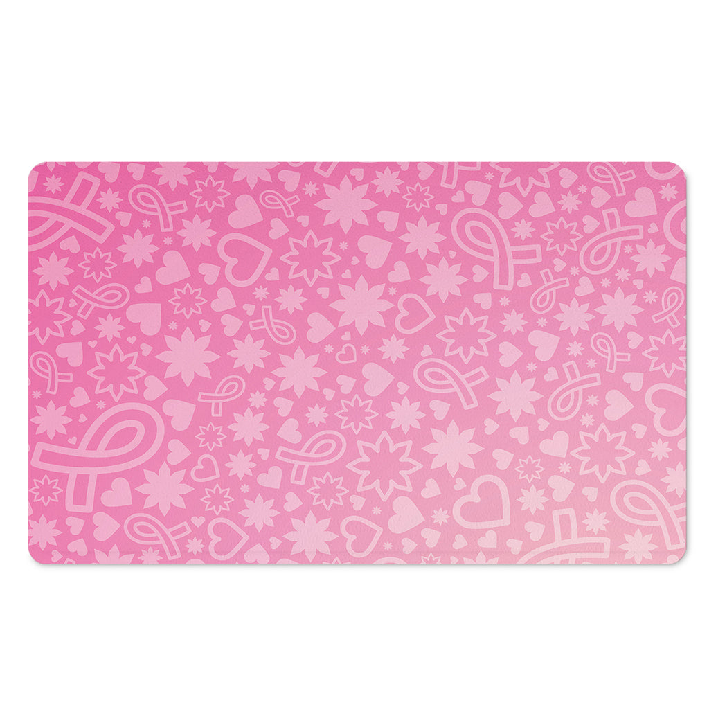 Cute Pink Breast Cancer Pattern Print Polyester Doormat