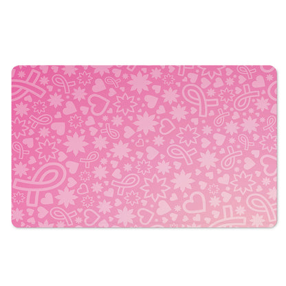 Cute Pink Breast Cancer Pattern Print Polyester Doormat
