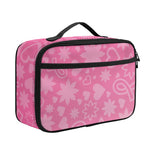 Cute Pink Breast Cancer Pattern Print Portable Lunch Bag