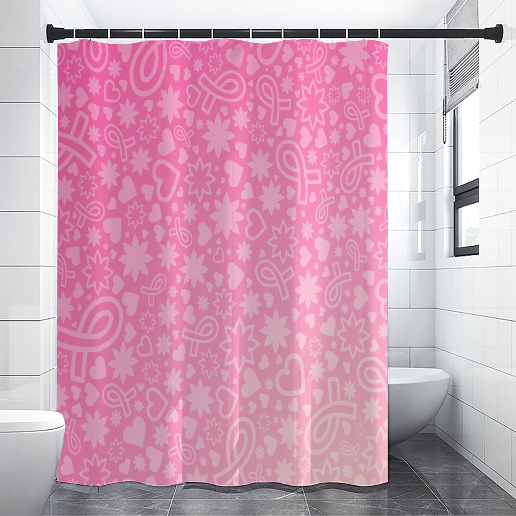 Cute Pink Breast Cancer Pattern Print Premium Shower Curtain