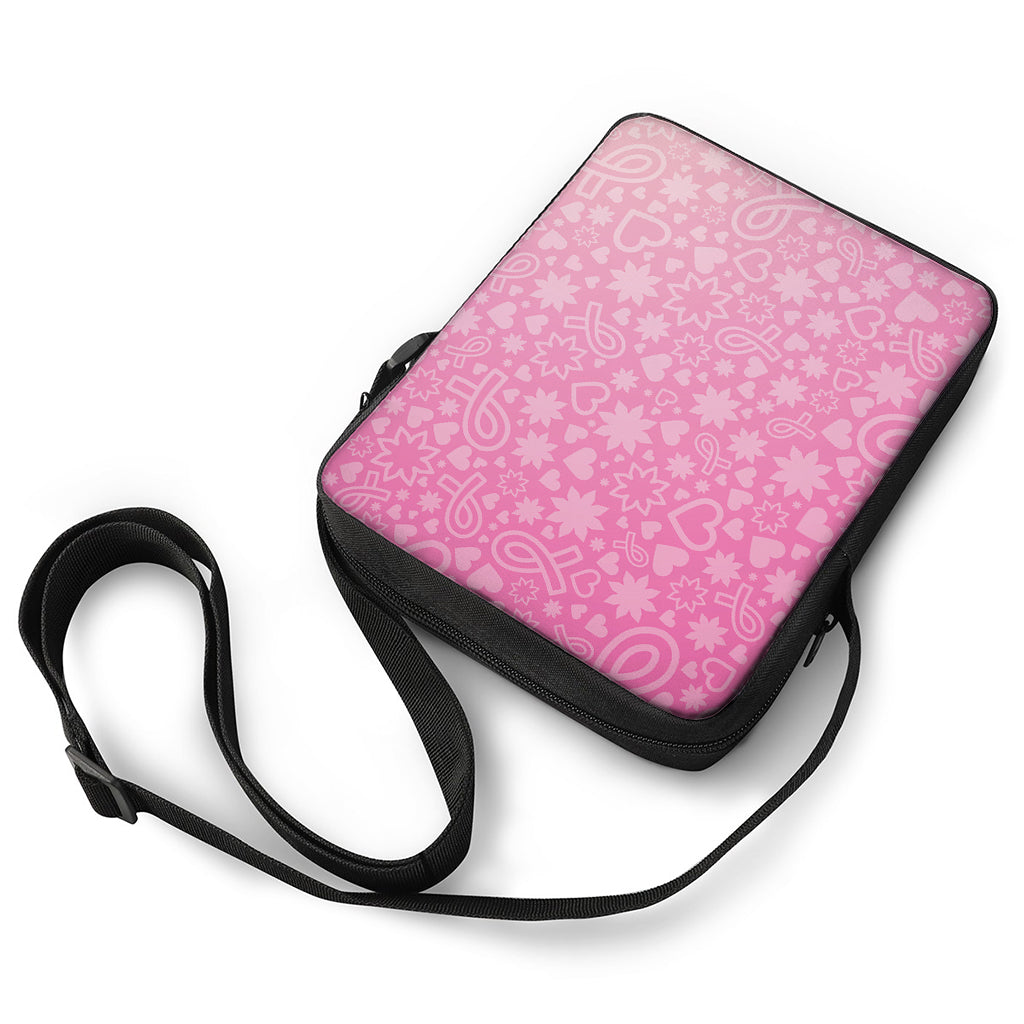 Cute Pink Breast Cancer Pattern Print Rectangular Crossbody Bag