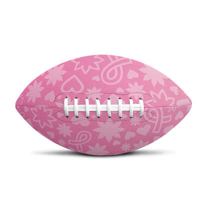 Cute Pink Breast Cancer Pattern Print Rugby Ball