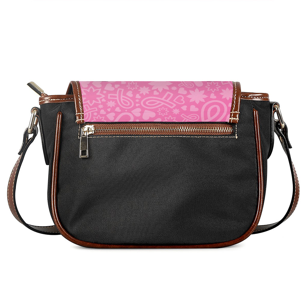 Cute Pink Breast Cancer Pattern Print Saddle Bag