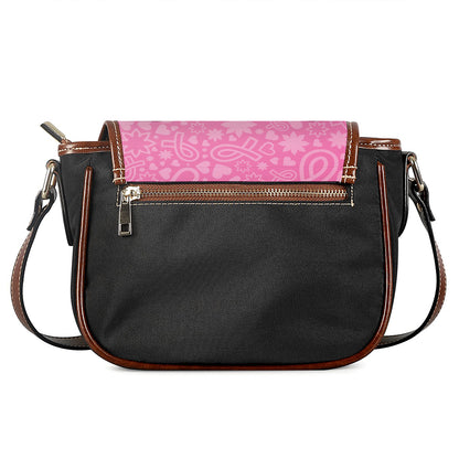 Cute Pink Breast Cancer Pattern Print Saddle Bag