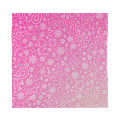 Cute Pink Breast Cancer Pattern Print Silk Bandana