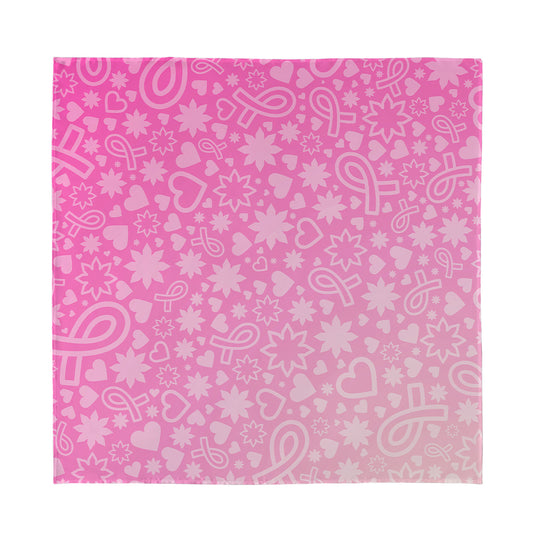 Cute Pink Breast Cancer Pattern Print Silk Bandana