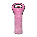 Cute Pink Breast Cancer Pattern Print Single Neoprene Wine Tote