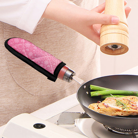 Cute Pink Breast Cancer Pattern Print Skillet Handle Cover